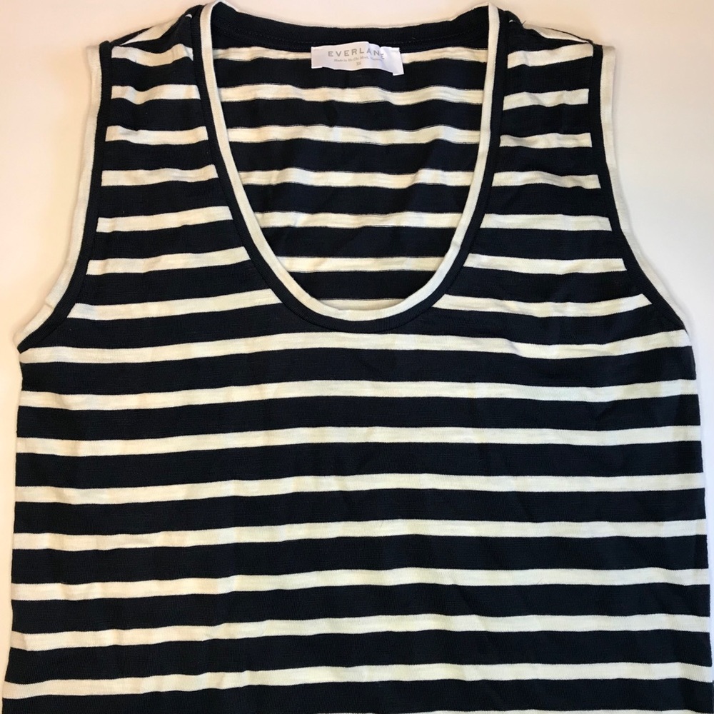 EUC Everlane | Natuical Stripe Tank Top | Blue
